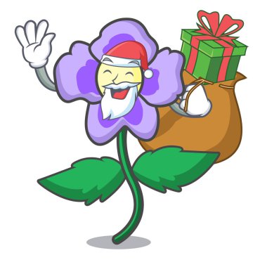 Noel Baba hediye homo çiçek maskot karikatür ile