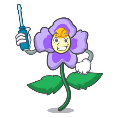 Otomotiv homo çiçek maskot çizgi film