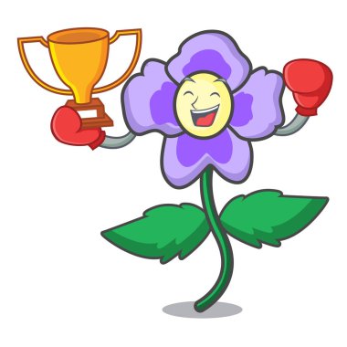 Boks şampiyonu homo çiçek maskot çizgi film