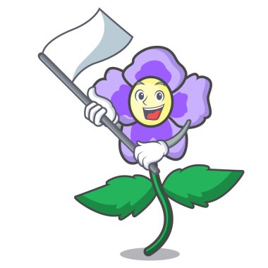 Bayrak homo çiçek maskot karikatür ile