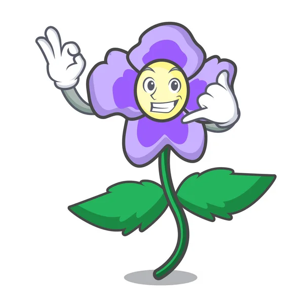Llámame Pansy Flor Mascota Dibujo Animado Vector Ilustración — Vector de stock