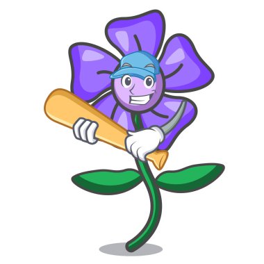 İskambil beyzbol salyangozu çiçek karakter karikatür vektör çizim