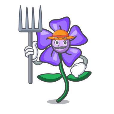 Çiftçi salyangozu çiçek karakter karikatür vektör çizim