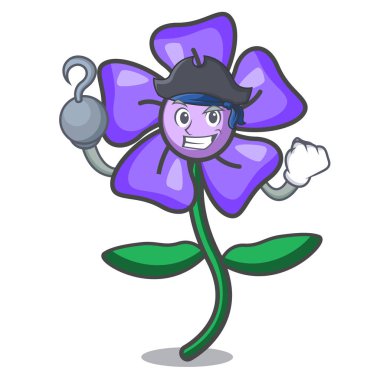 Korsan salyangozu çiçek karakter karikatür vektör çizim