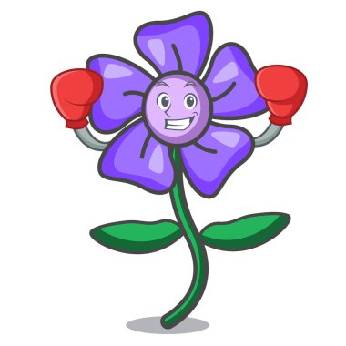 Boks salyangozu çiçek karakter karikatür vektör çizim