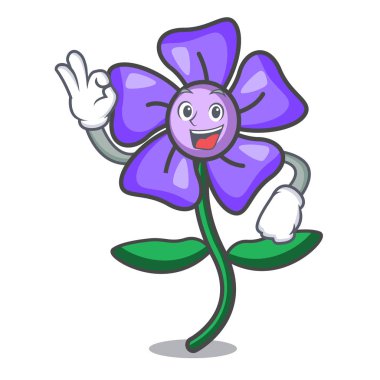 Deniz salyangozu çiçek karakter karikatür vektör çizim Tamam