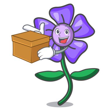 Kutusu salyangozu çiçek karakter karikatür vektör çizim ile