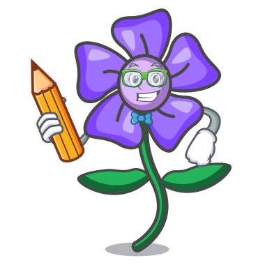 Öğrenci deniz salyangozu çiçek karakter karikatür vektör çizim