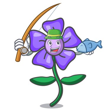 Balıkçılık deniz salyangozu çiçek maskot karikatür vektör çizim