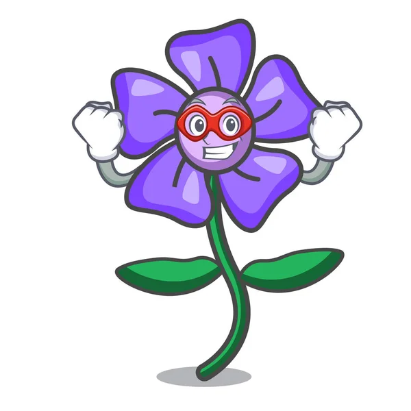 Super Herói Periwinkle Flor Personagem Desenho Animado Vetor Ilustração — Vetor de Stock