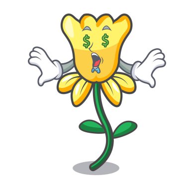 Para göz nergis çiçek maskot karikatür vektör çizim