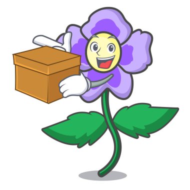 Kutusu homo çiçek karakter karikatür ile