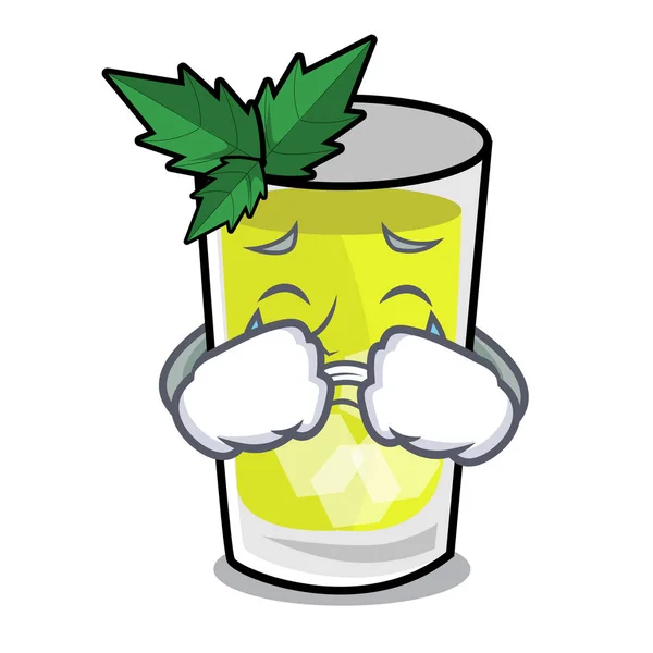 Crying Mint Julep Mascot Cartoon Vector Ilustration — Stock Vector