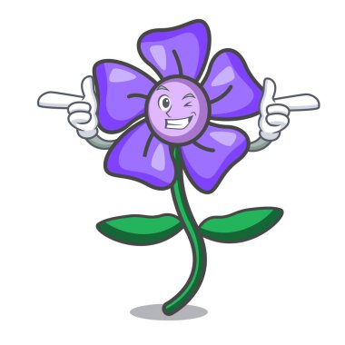 Wink salyangozu çiçek karakter karikatür