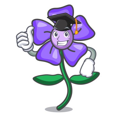 Mezuniyet salyangozu çiçek karakter karikatür
