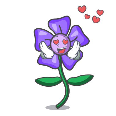Aşk salyangozu çiçek maskot karikatür
