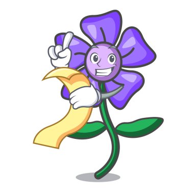 Menü salyangozu çiçek maskot karikatür ile