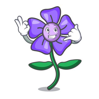 Beni deniz salyangozu çiçek maskot karikatür ara