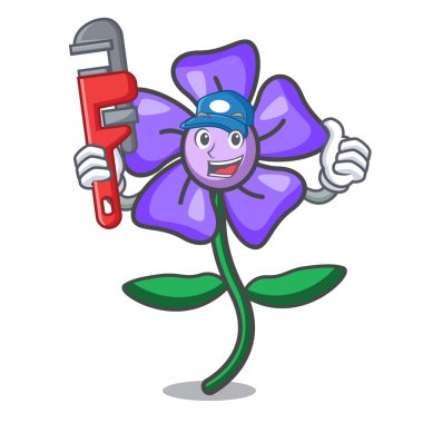 Tesisatçı salyangozu çiçek maskot çizgi film