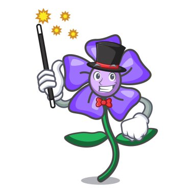 Sihirbaz salyangozu çiçek maskot çizgi film