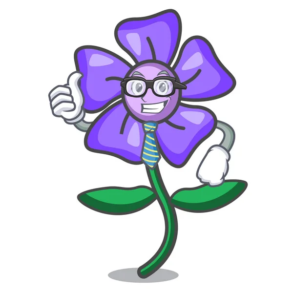 Empresário periwinkle flor personagem cartoon — Vetor de Stock