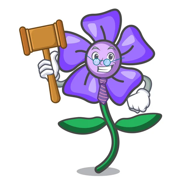 Mascotte de Juge perwinkle fleur dessin animé — Image vectorielle