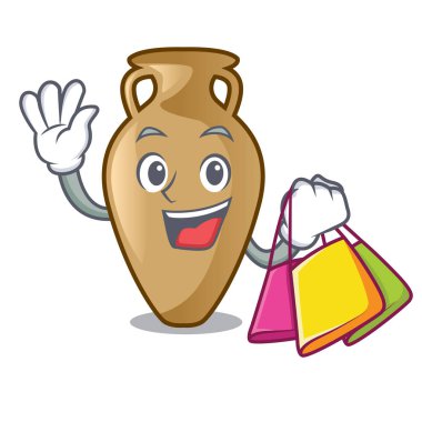 Amfora karakter karikatür tarzı alışveriş