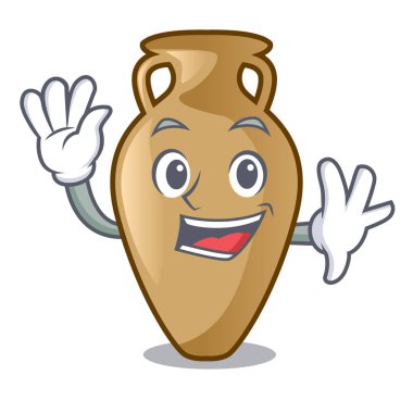 Amfora karakter karikatür tarzı sallayarak