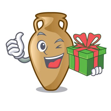 Hediye Amfora maskot karikatür tarzı ile