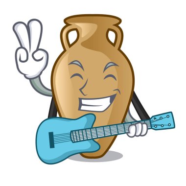Gitar Amfora maskot karikatür tarzı ile