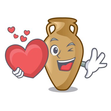 Kalp Amfora maskot karikatür tarzı ile