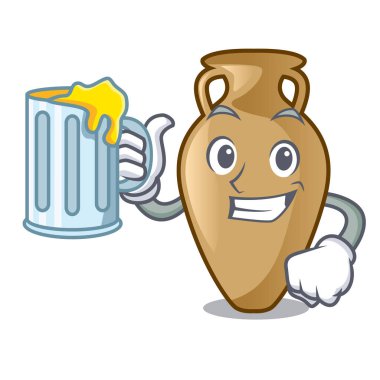 Suyu Amfora maskot karikatür tarzı ile