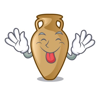 Amfora maskot karikatür tarzı dil
