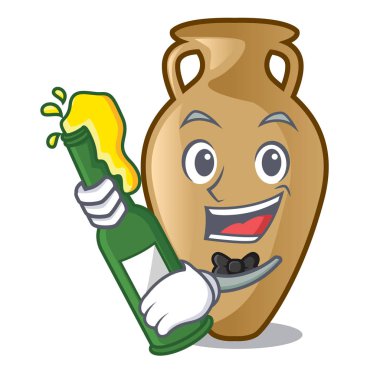 Bira Amfora maskot karikatür tarzı ile