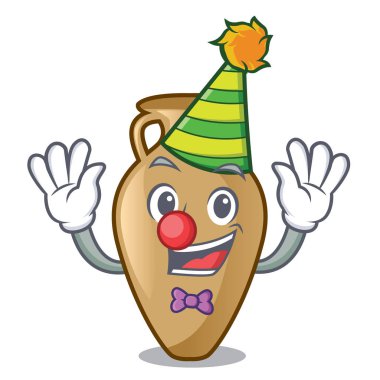 Palyaço Amfora maskot karikatür tarzı