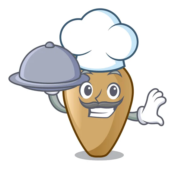Šéfkuchař s potravinami Amfora maskot kreslený styl — Stockový vektor