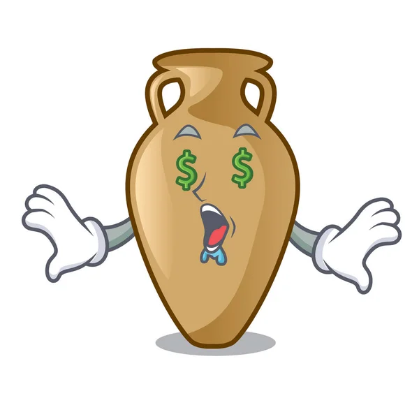 Pieniądze oko amphora maskotka stylu cartoon — Wektor stockowy