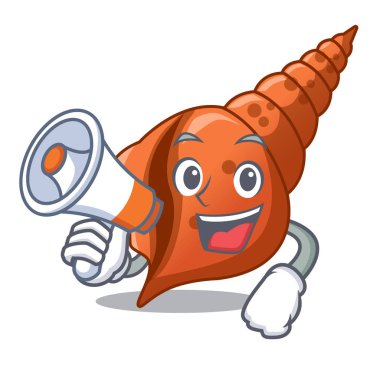 Megafon uzun kabuk karakter karikatür vektör çizim ile