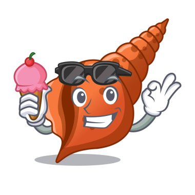 Dondurma uzun kabuk karakter karikatür vektör çizim ile