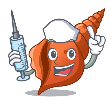 Hemşire uzun kabuk karakter karikatür vektör çizim