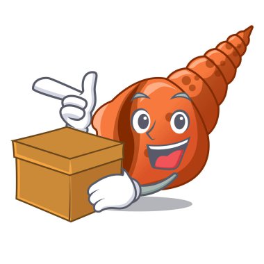 Kutusu uzun kabuk karakter karikatür vektör çizim ile