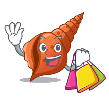 Alışveriş uzun kabuk karakter karikatür vektör çizim