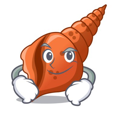 Smirking uzun kabuk karakter karikatür vektör çizim