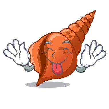 Çizgi film vektör çizim kabuk maskot uzun dil