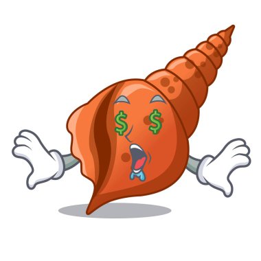 Para göz uzun kabuk maskot karikatür vektör çizim