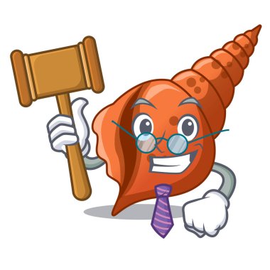 Uzun kabuk maskot karikatür vektör çizim Yargıç