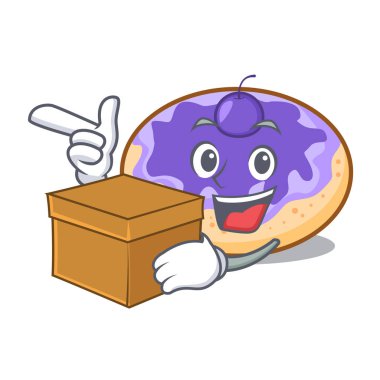 Kutu çörek yabanmersinli karakter karikatür vektör çizim ile