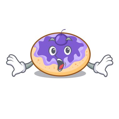 Sürpriz çörek yabanmersinli maskot karikatür vektör çizim