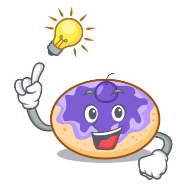 Bir fikir çörek yabanmersinli maskot karikatür vektör çizim var