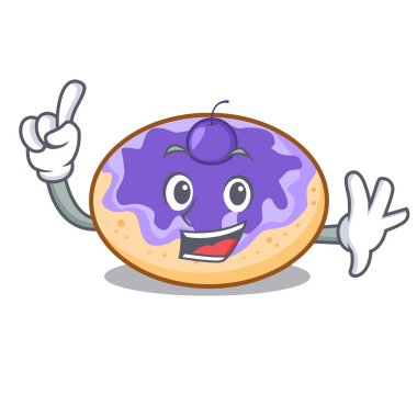 Parmak çörek yabanmersinli maskot karikatür vektör çizim